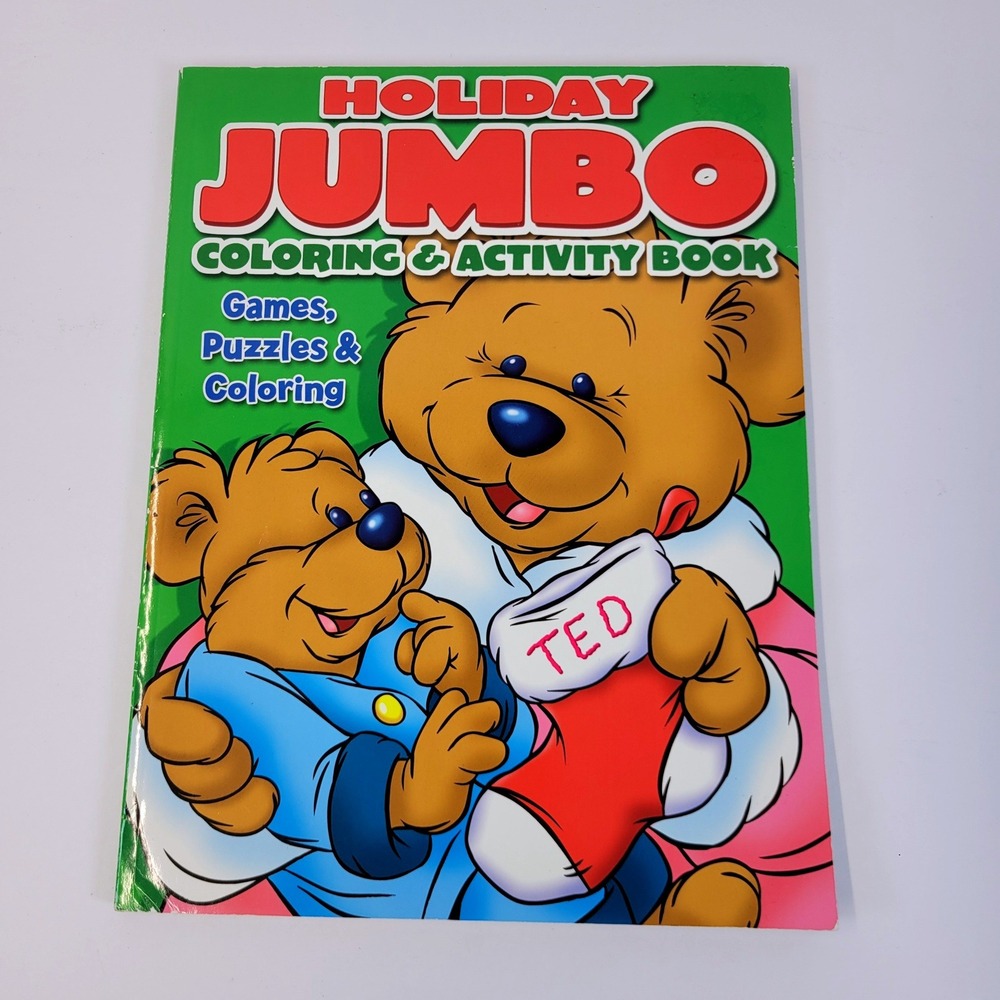 Holiday Jumbo Coloring & Activity Book Games Puzzles Bears 2007 Bendon